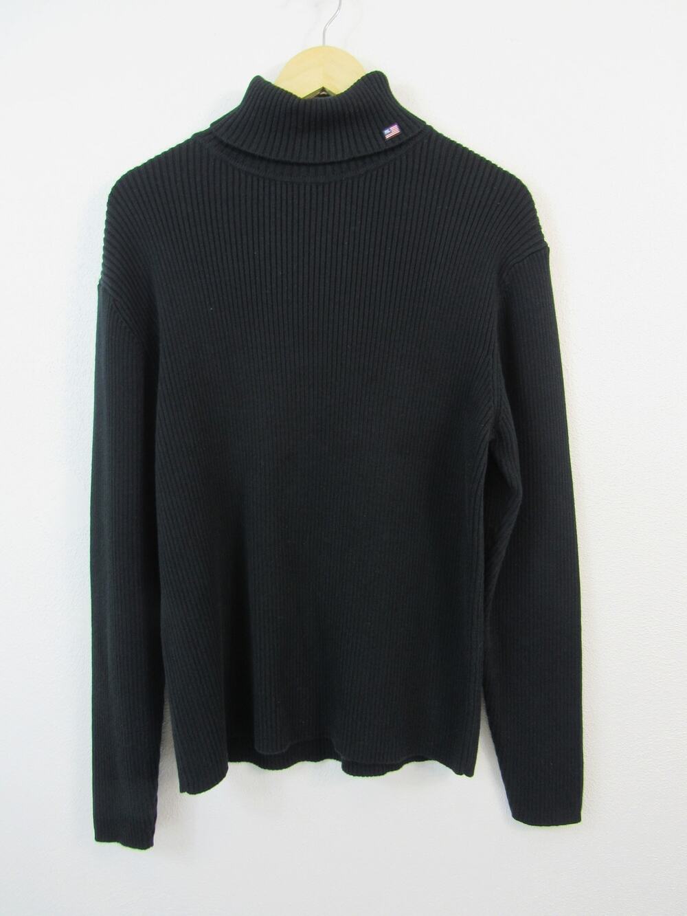 Vintage Polo Jeans Co Ralph Lauren Ribbed Turtleneck Black Sweater Women Size XL